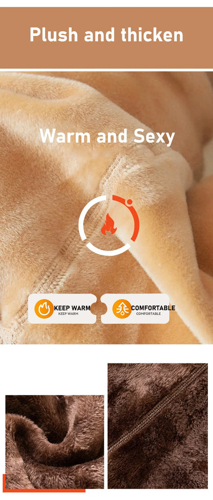 warm plush lined elasticated tights