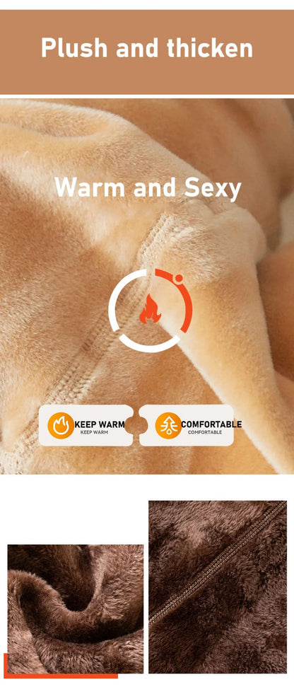 warm plush lined elasticated tights